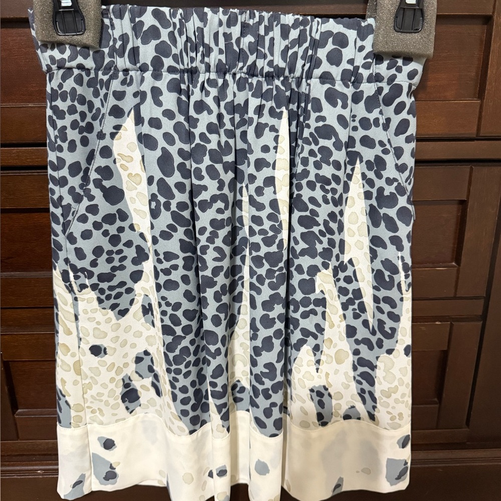 CAbi Charcoal Animal Print Skirt XS